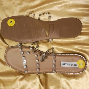 New Steve Madden Sandals- Lyna Clear Studded Sandals Lightweight Rhinestones